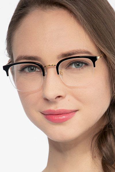 browline glasses frames semi rimless.